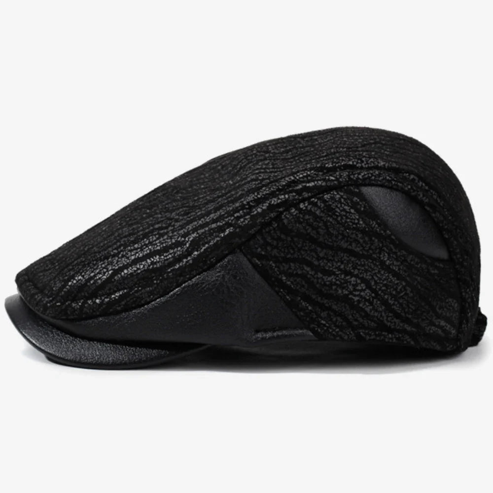 London Winter Earflaps Burned Flat Cap