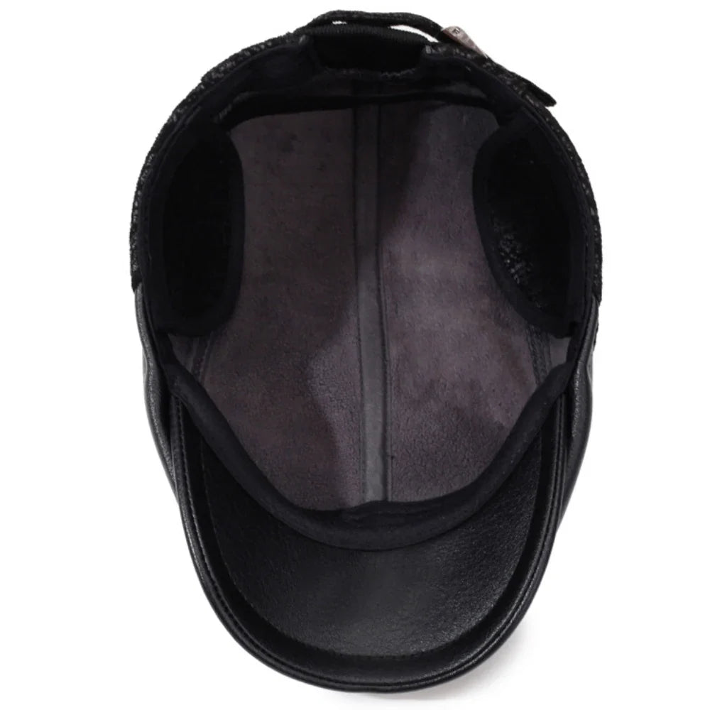 London Winter Earflaps Burned Flat Cap