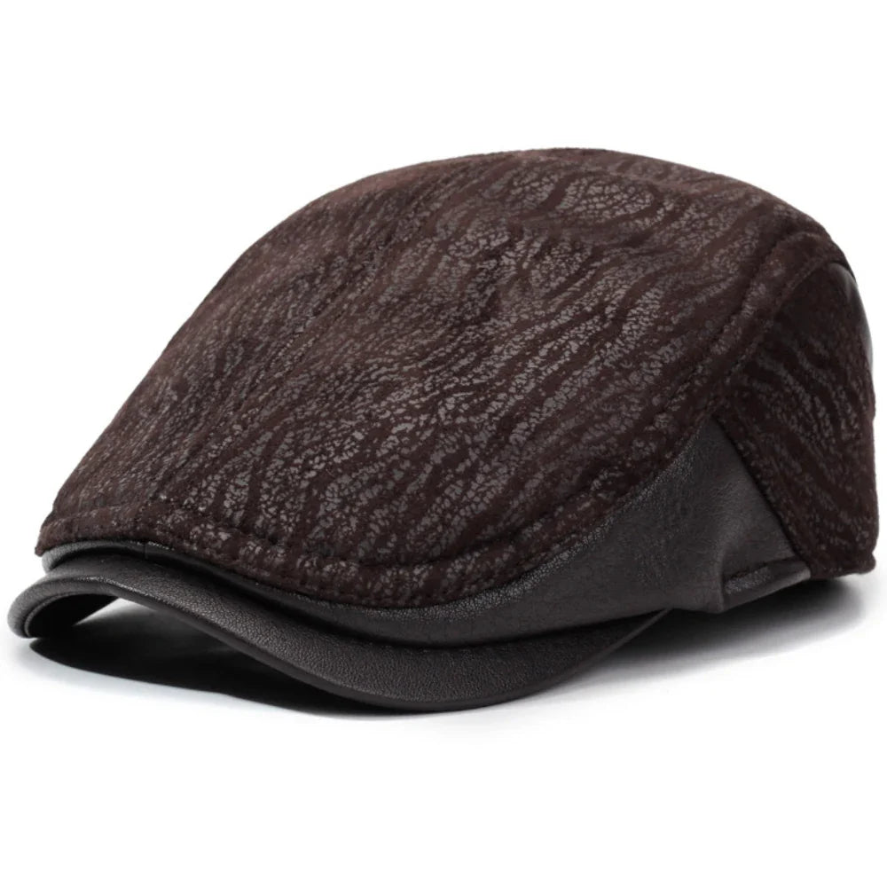 London Winter Earflaps Burned Flat Cap