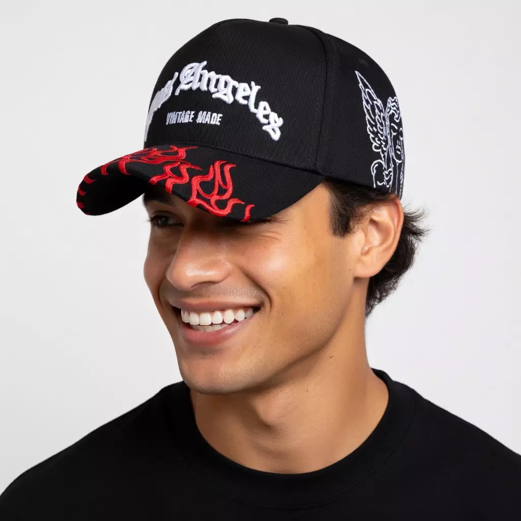 Los Angeles Flaming Visor Black Baseball Cap