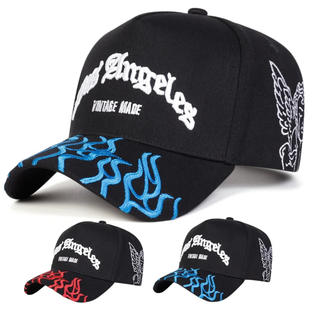 Los Angeles Flaming Visor Black Baseball Cap