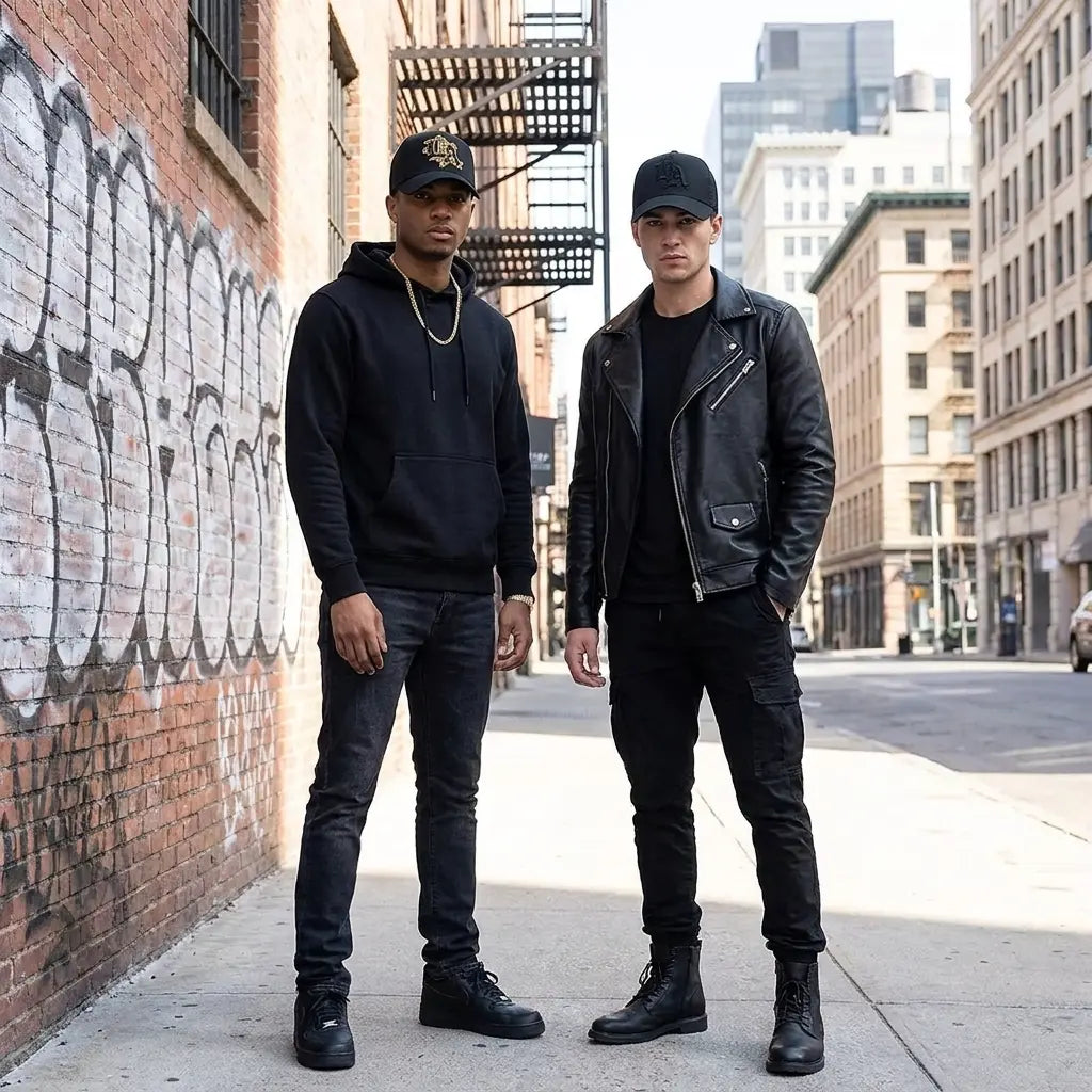 Los Angeles LA Mesh Black Trucker Cap