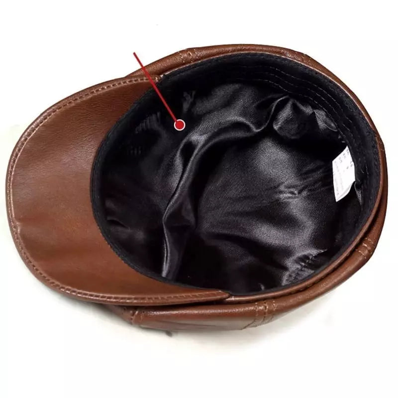 Louis Genuine Leather Newsboy Cap