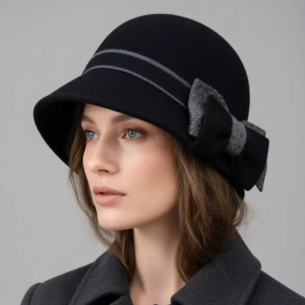 Louise Women Winter Wool Bowknot Cloche Hat
