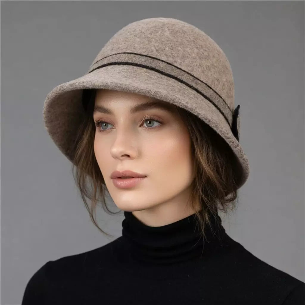 Louise Women Winter Wool Bowknot Cloche Hat