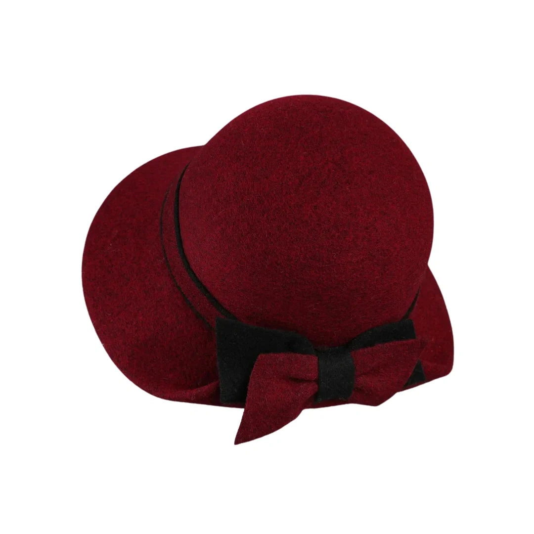 Louise Women Winter Wool Bowknot Cloche Hat