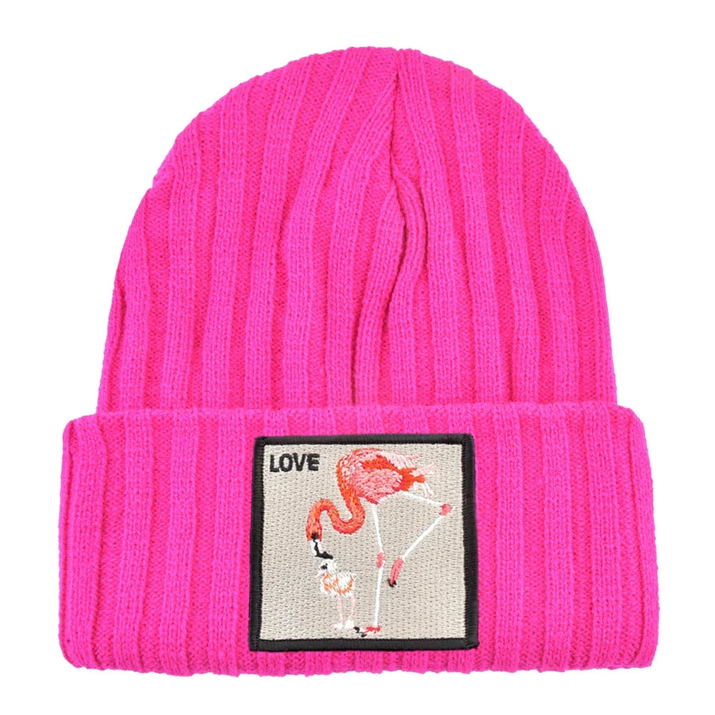 Love Flamingo Knitted Beanie