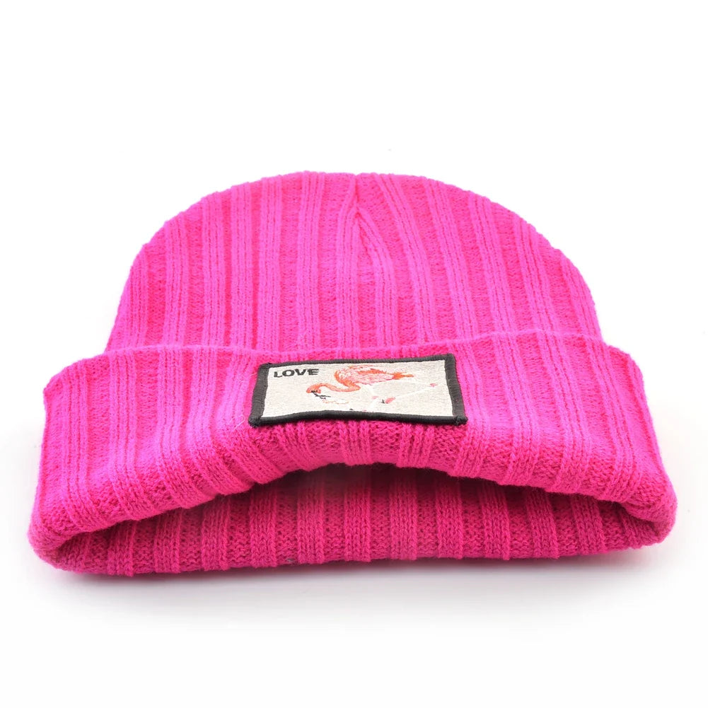 Love Flamingo Knitted Beanie
