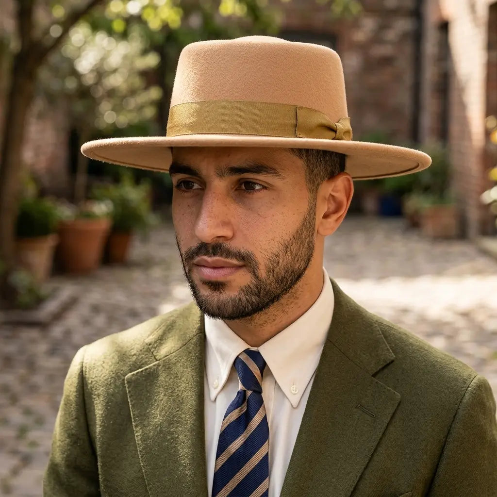 Lyss Wide Brimmed Porkpie Hat