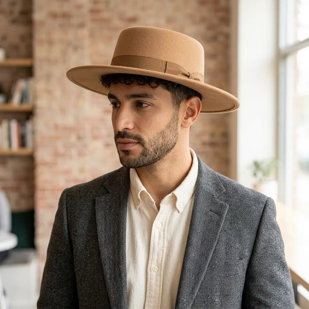 Lyss Wide Brimmed Porkpie Hat