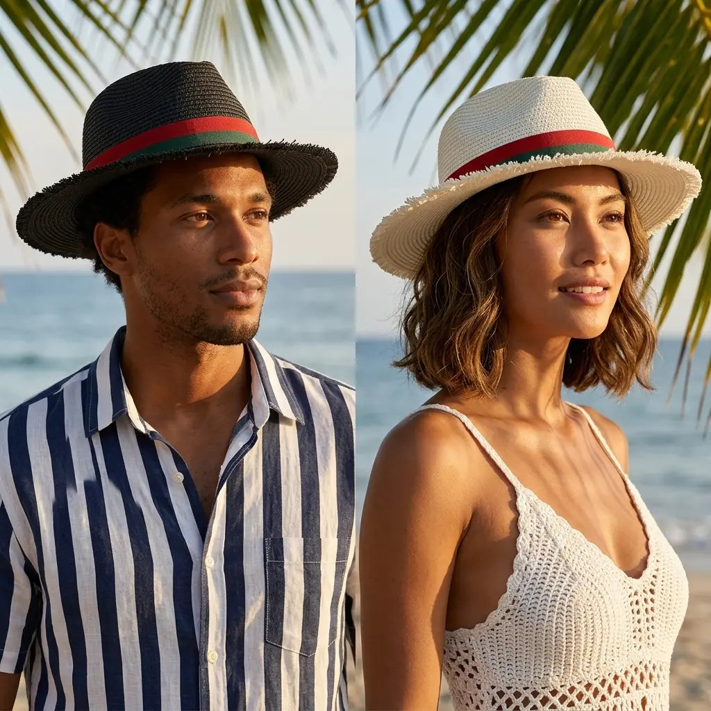 Madeira Summer Straw Fedora Hat