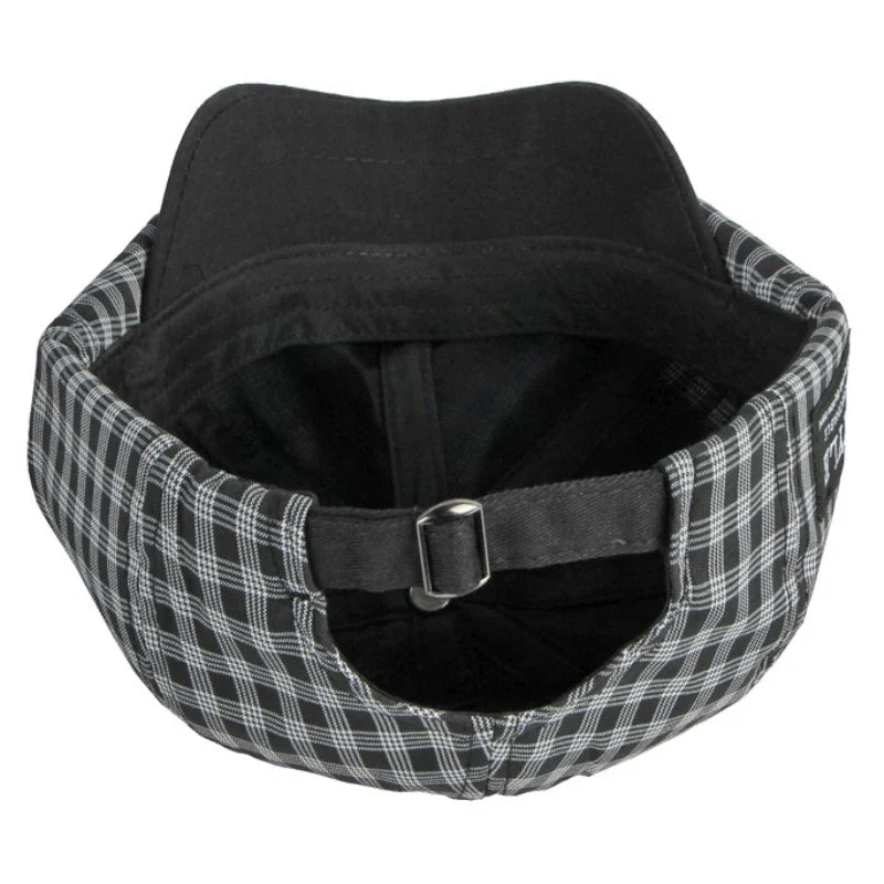 Madison Vintage Plaid Cotton Newsboy Cap