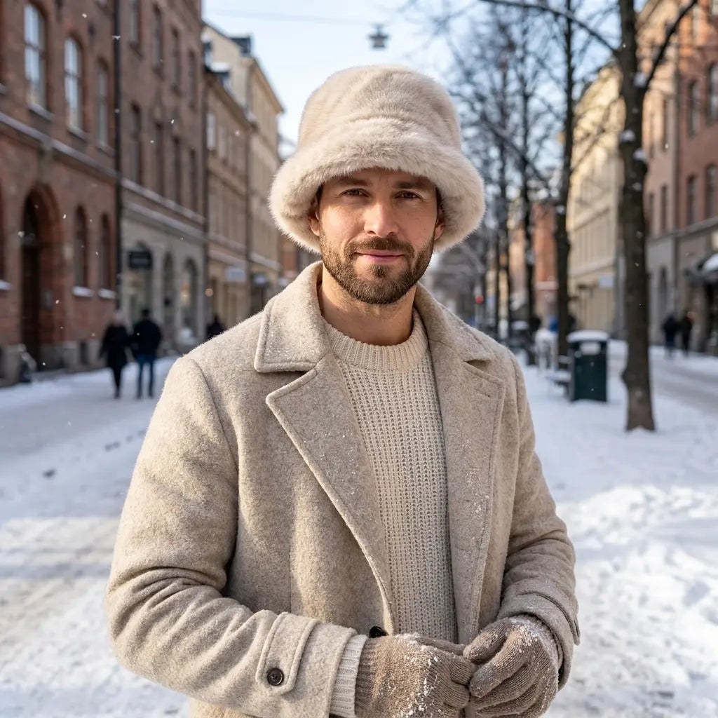 Madison Winter Plain Fur Bucket Hat
