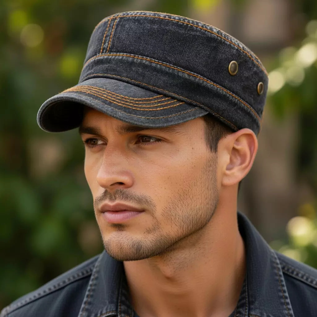 Maine Vintage Denim Army Cap