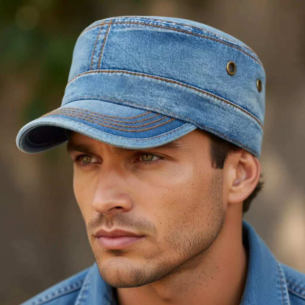 Maine Vintage Denim Army Cap