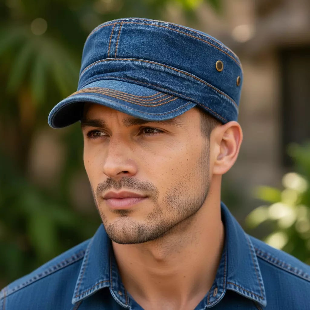 Maine Vintage Denim Army Cap