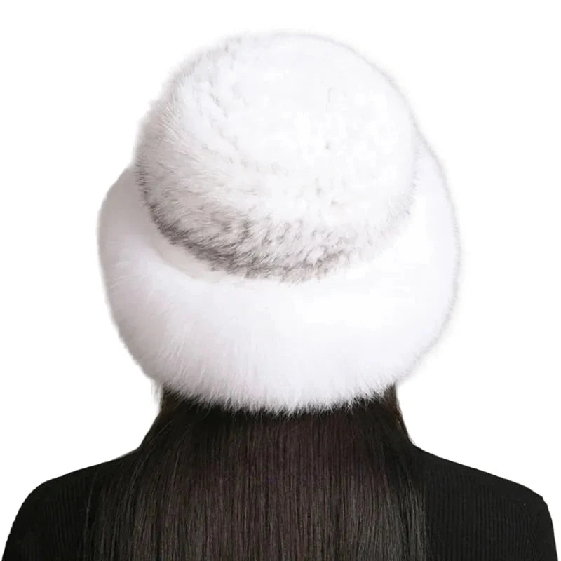 Maine Winter Woman Natural Mink Fur Russian Bucket Hat