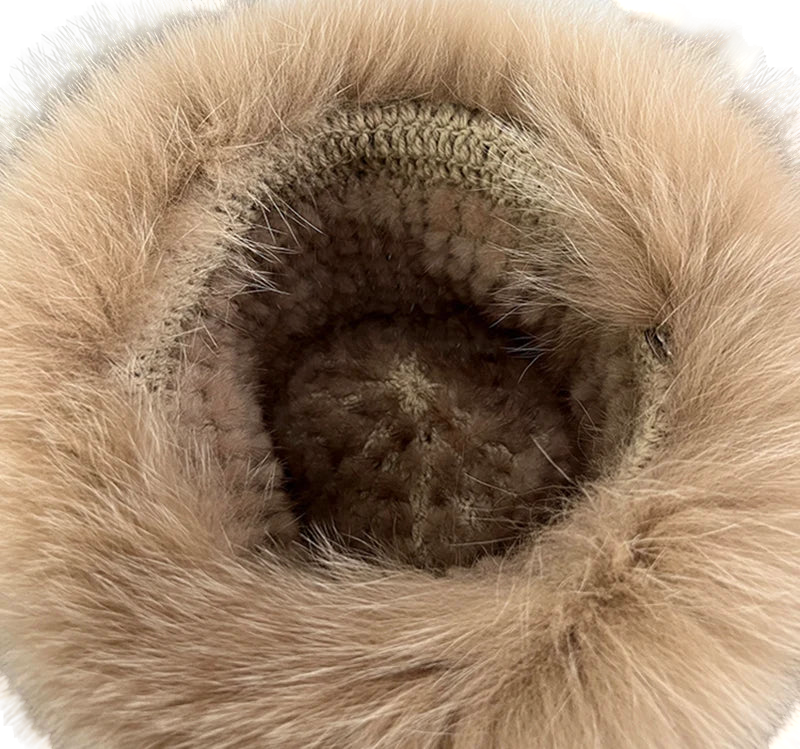 Maine Winter Woman Natural Mink Fur Russian Bucket Hat