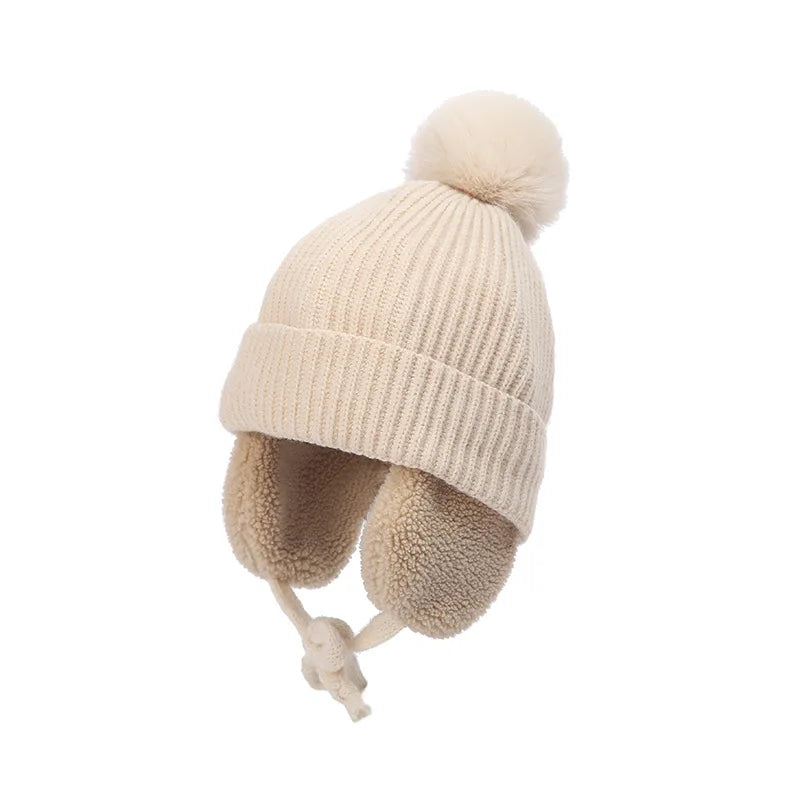 Malcom Kids Winter Wool Knitted Pom-Pom Beanie