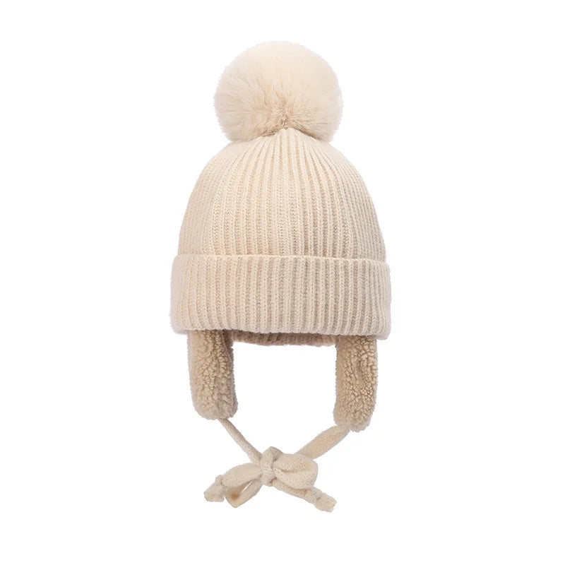 Malcom Kids Winter Wool Knitted Pom-Pom Beanie