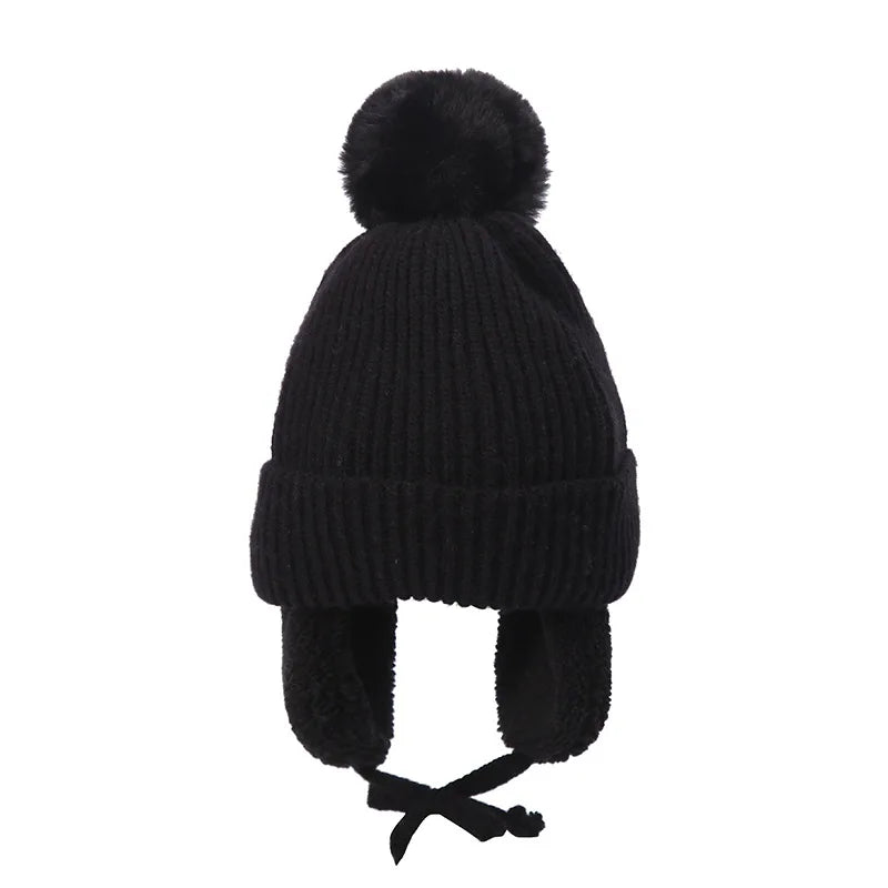 Malcom Kids Winter Wool Knitted Pom-Pom Beanie