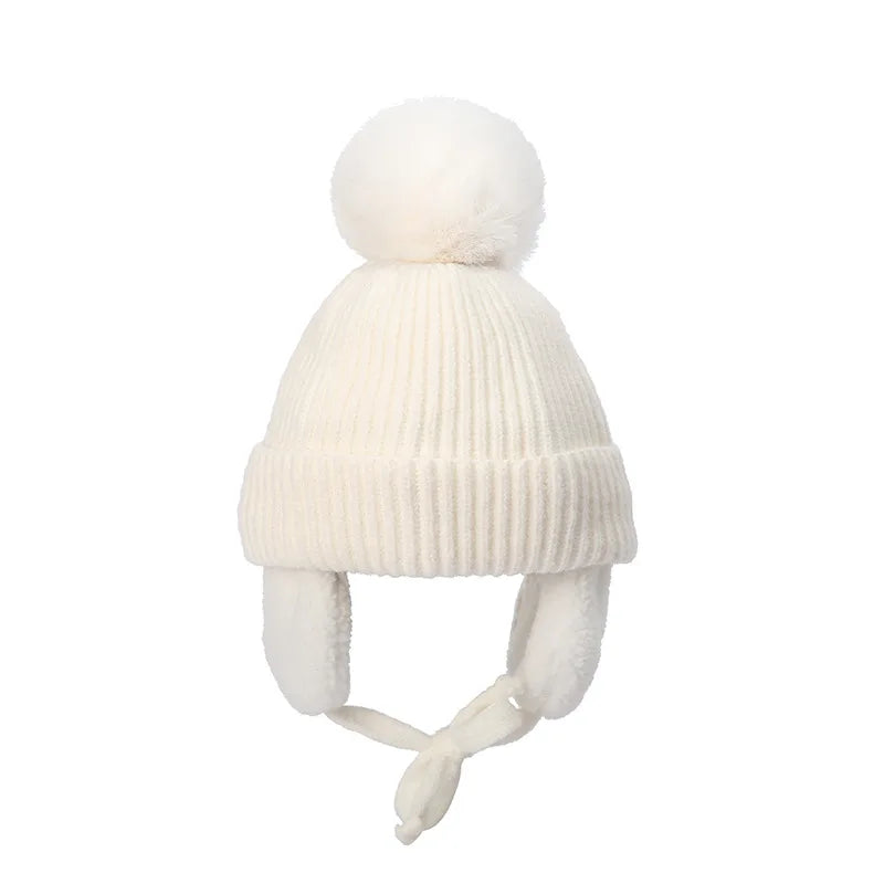 Malcom Kids Winter Wool Knitted Pom-Pom Beanie