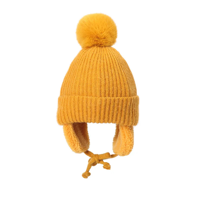 Malcom Kids Winter Wool Knitted Pom-Pom Beanie