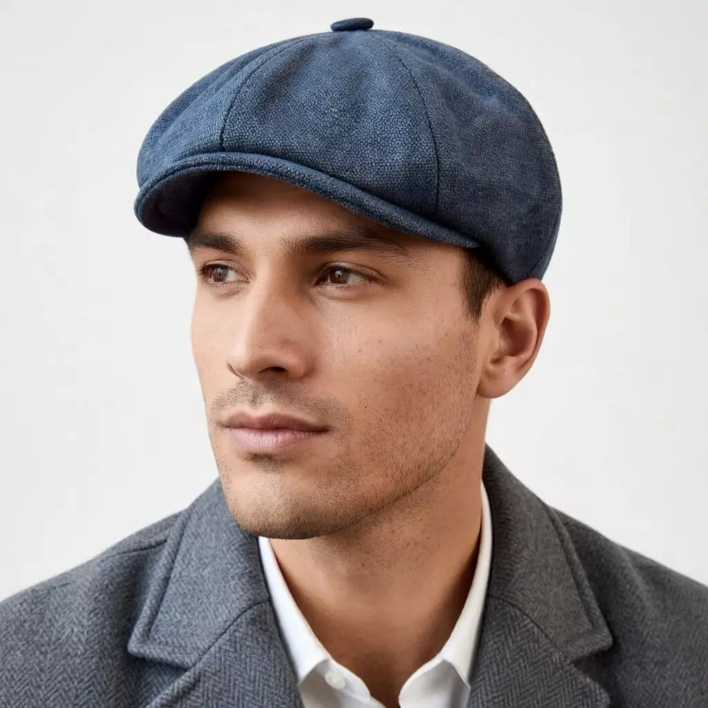Malham Vintage Denim 8-Panels Newsboy Cap
