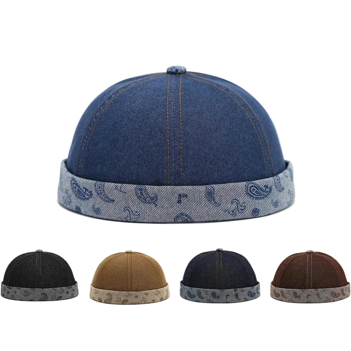 Manchester Cashew Flowers Denim Docker Cap