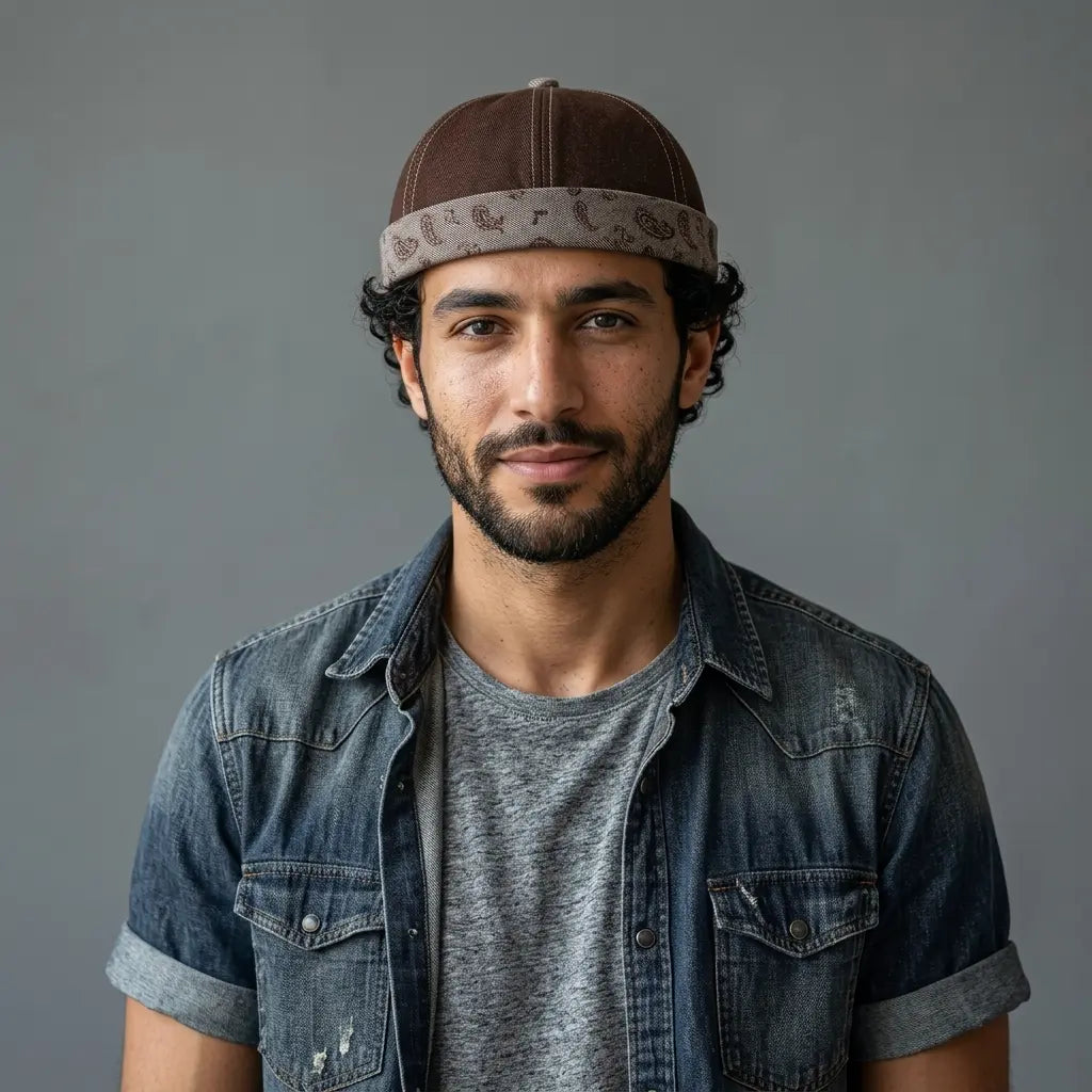 Manchester Cashew Flowers Denim Docker Cap