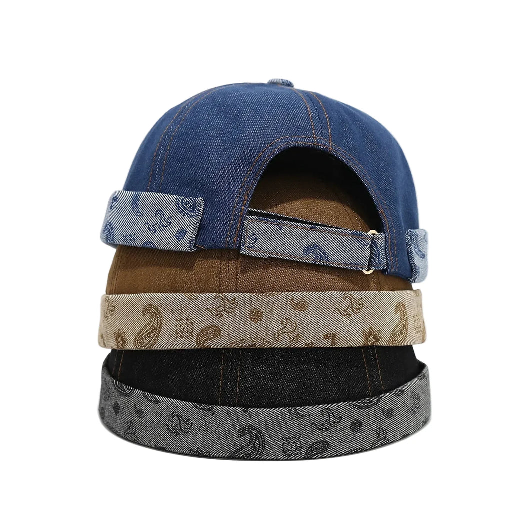 Manchester Cashew Flowers Denim Docker Cap