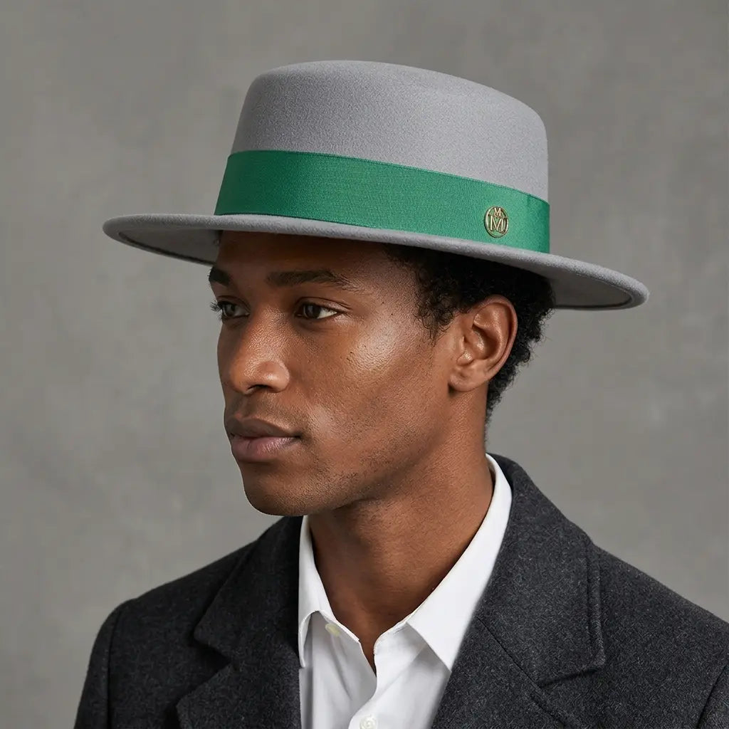Manchester Retro Felt Boater Hat