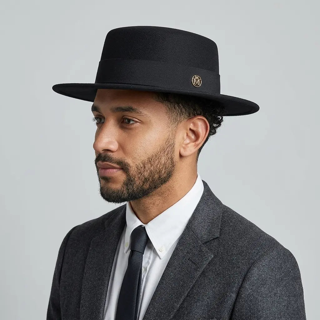 Manchester Retro Felt Boater Hat