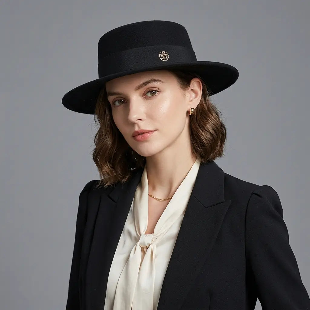 Manchester Retro Felt Boater Hat