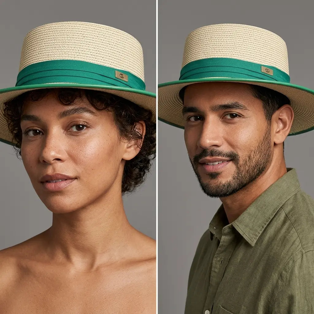 Marbella Summer Raffia Boater Hat