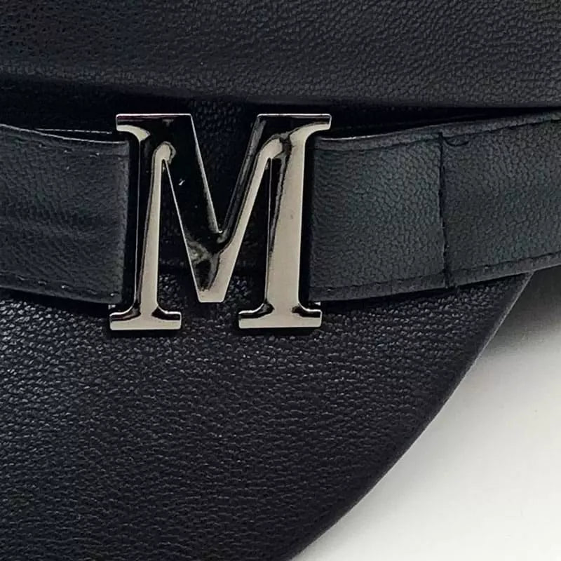 Marcel Black Leather Sailor Cap