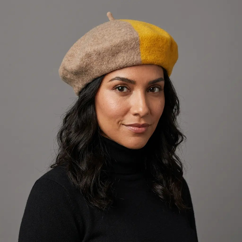 Marguerite Women Bicolor Wool Beret
