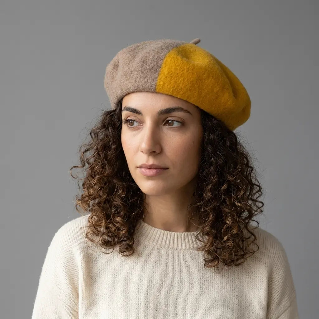 Marguerite Women Bicolor Wool Beret