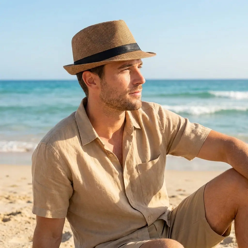 Marseille Summer Linen Trilby Hat