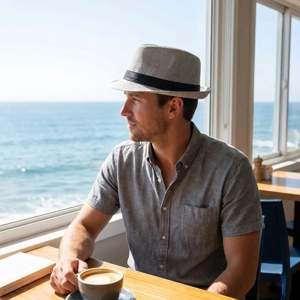 Marseille Summer Linen Trilby Hat