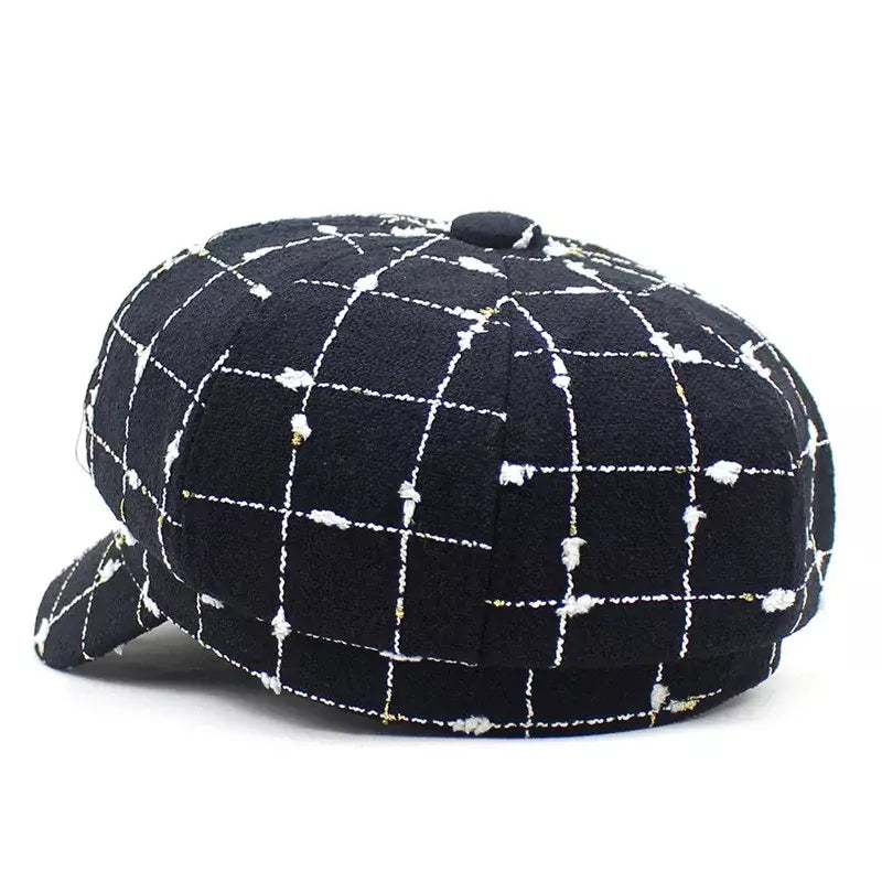 Marylin Women Plaid Newsboy Cap
