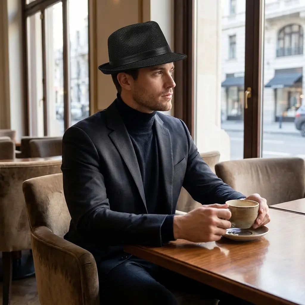 Masefield Genuine Leather Trilby Hat