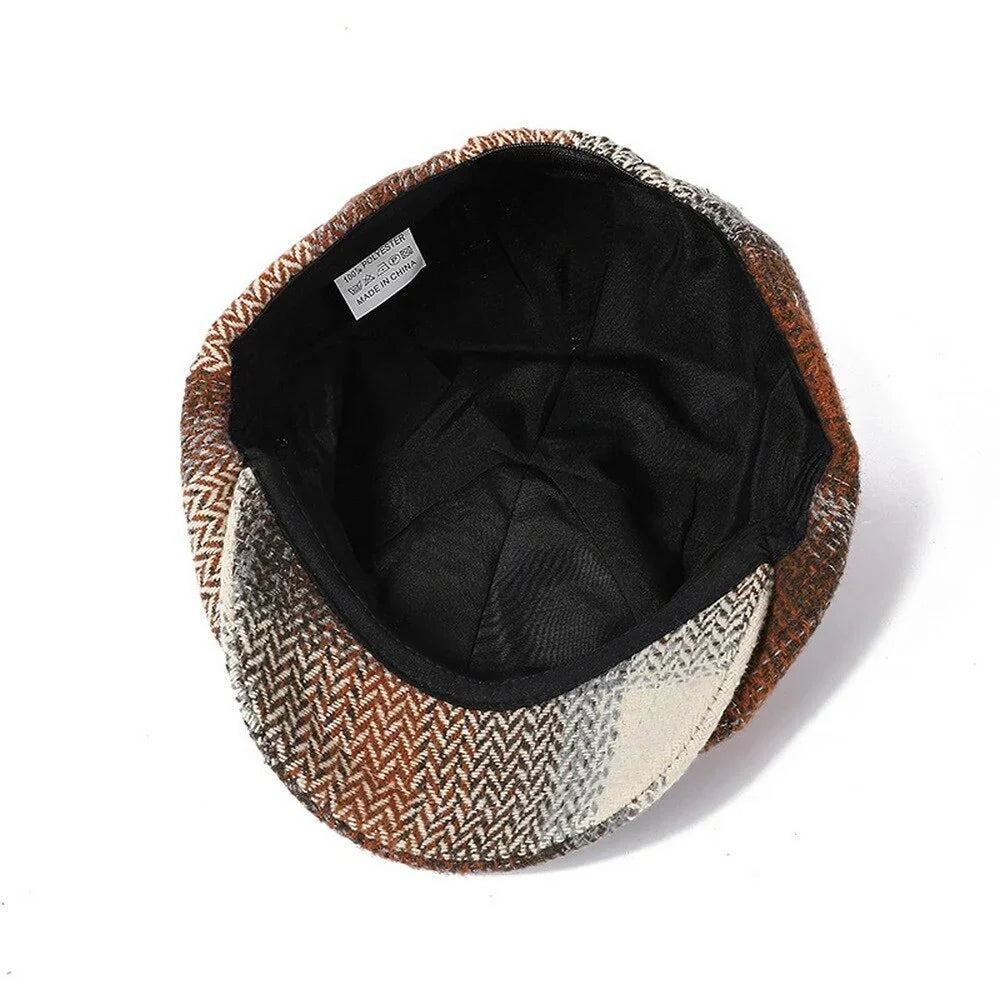 Mauriac Patchwork Winter Newsboy Cap