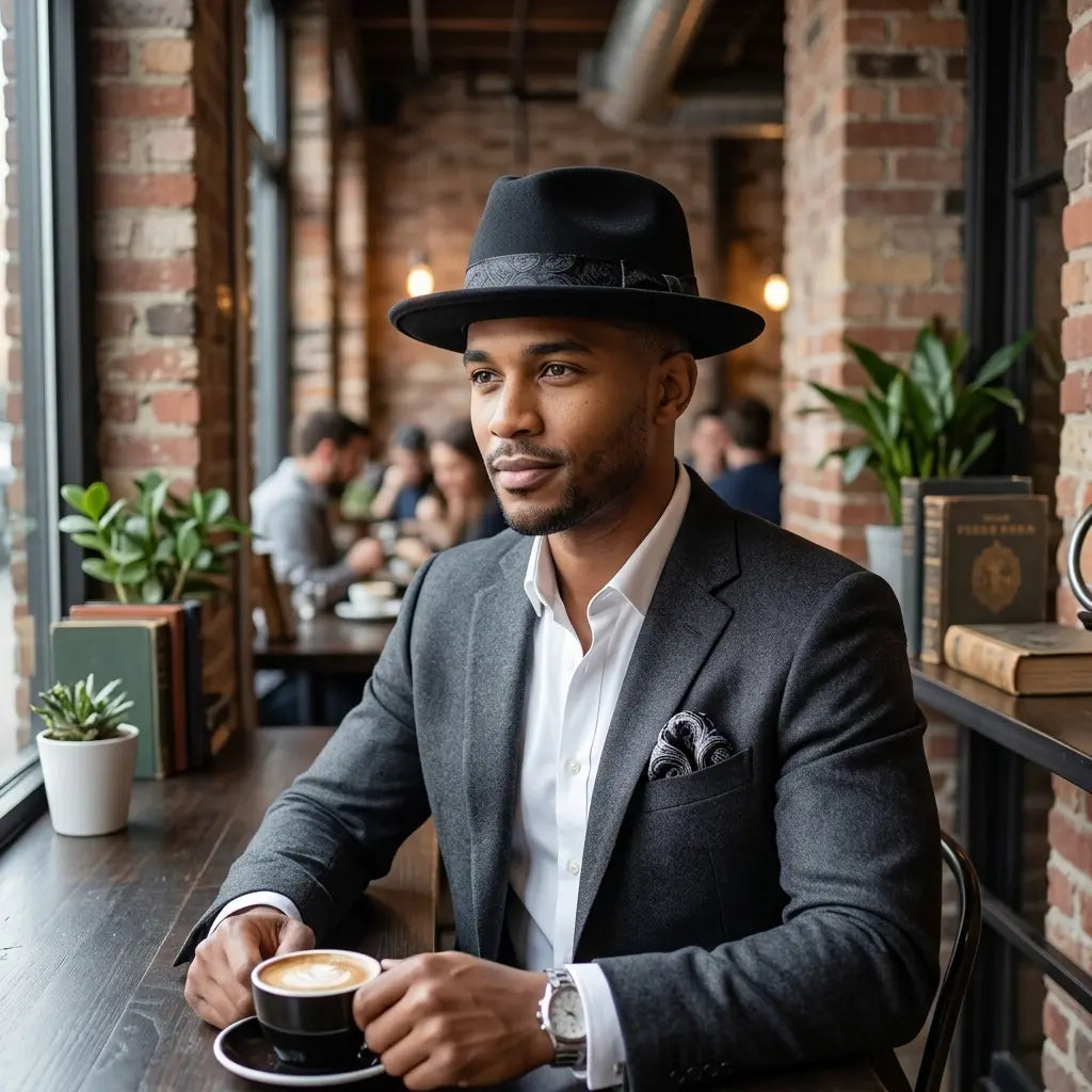 McCarthy Wool Bownkot Black Fedora Hat