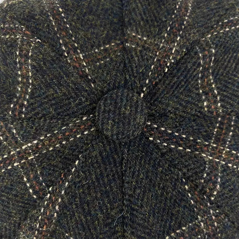 McCook Green Plaid Wool Newsboy Cap