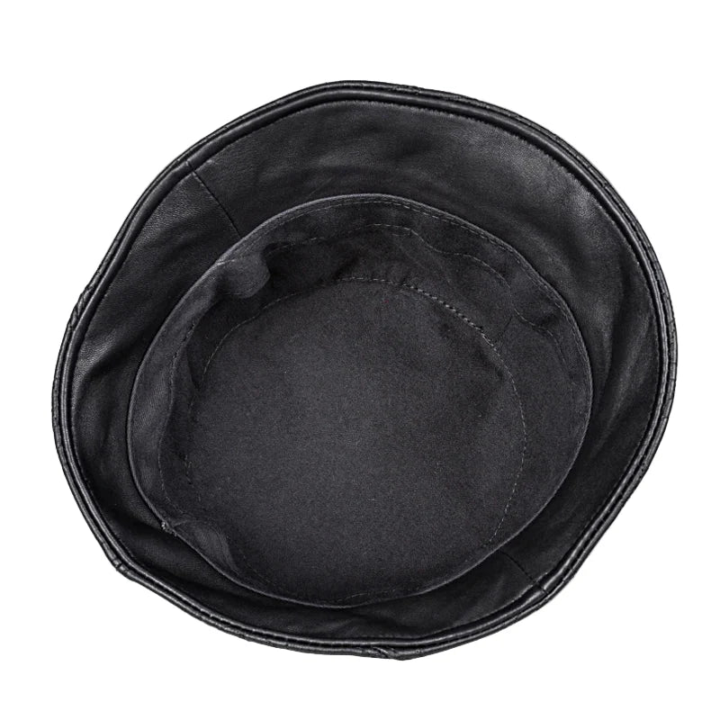 McMahon Black Genuine Leather Bucket Hat
