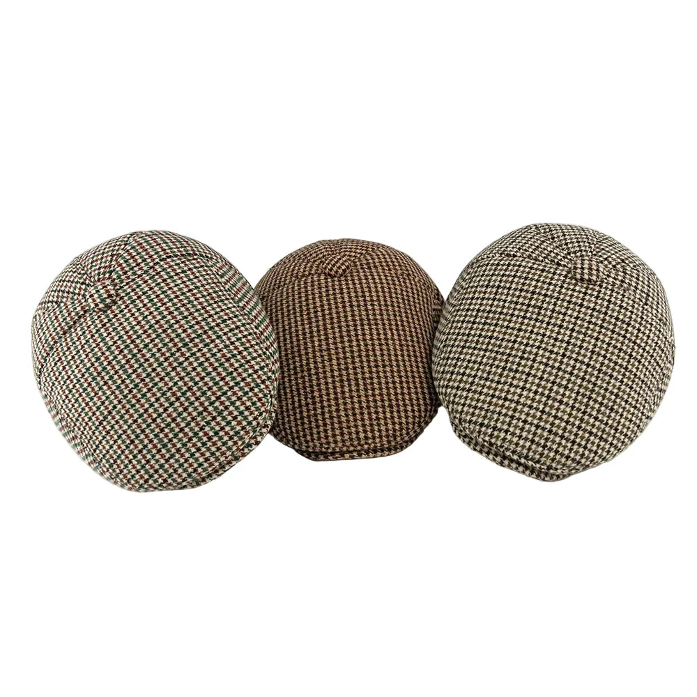 Mechelen Winter Houndstooth Earflaps Flat Cap