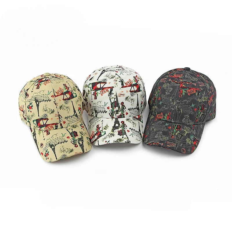 Midnight In Paris Comic Strip Baseball Cap