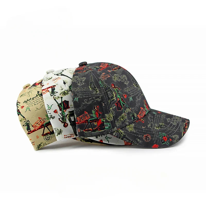 Midnight In Paris Comic Strip Baseball Cap