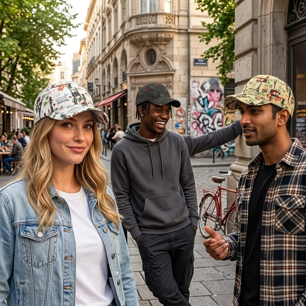 Midnight In Paris Comic Strip Baseball Cap